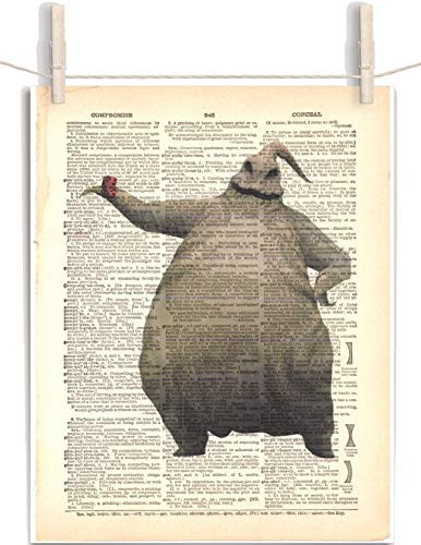 Nightmare Before Christmas Oogie Boogie 8.5 x 11 Vintage Dictionary Page Unframed Art Print