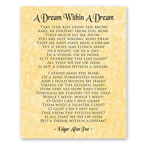 A Dream Within a Dream Poem by Edgar Allan Poe Home Decor wall Art Poetry Gift 8x10 Parchment Style Print