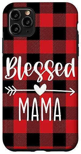 iPhone 11 Pro Max Blessed Mama Case Plaid Buffalo Mothers day for Mom Case