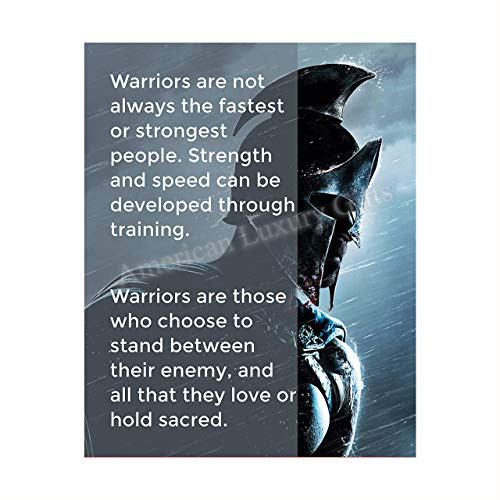 inch Warriors Stand Between Their Enemy  and  All They Love inch  Inspirational Quotes Wall Art -8 x 10 inch  Fierce Motivational Wall Print-Ready to Frame. Home-Office-Studio-Dorm Decor. Perfect Gift of Motivation