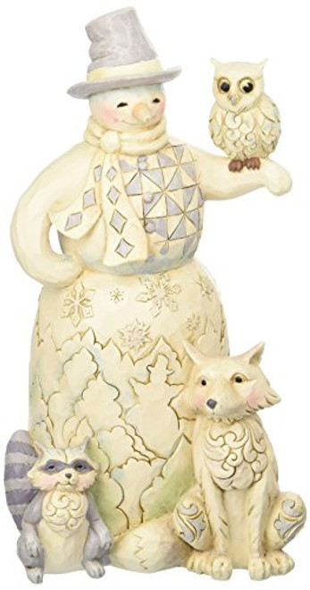 Enesco Jim Shore Heartwood Creek White Woodland Snowman with Owl 4053688 Figurine Enesco Jim Shore Heartwood Creek White Woodland Snowman with Owl 4053688 Figurine