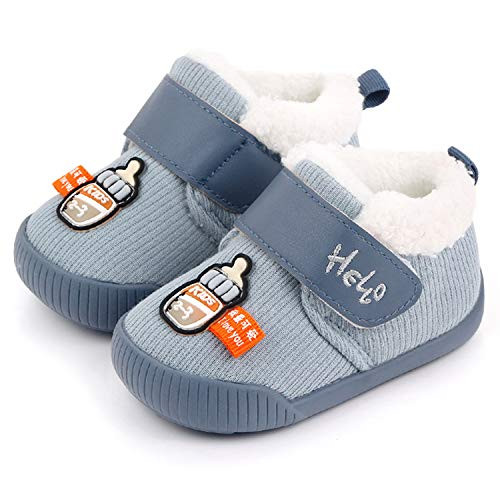 FEETCITY Baby Boys Shoes First Walking Slippers Non-Slip Cartoon Crib Shoes 6-12 Months