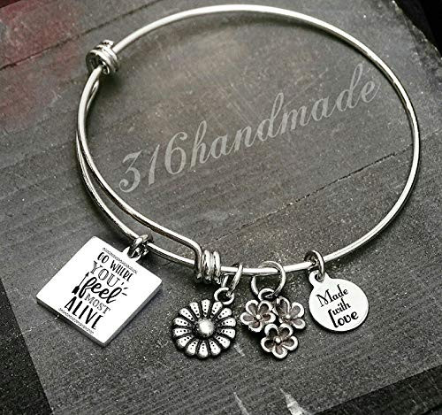 Go where you feel most alive  wanderlust  no wifi  travel bracelet  adventure  adventure bracelet  bracelet