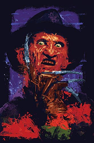 Freddy Krueger Abstract Contemporary Nightmare on Elm Street Print  11 x 17 Poster  Robert Englund Horror Movie Pop Art