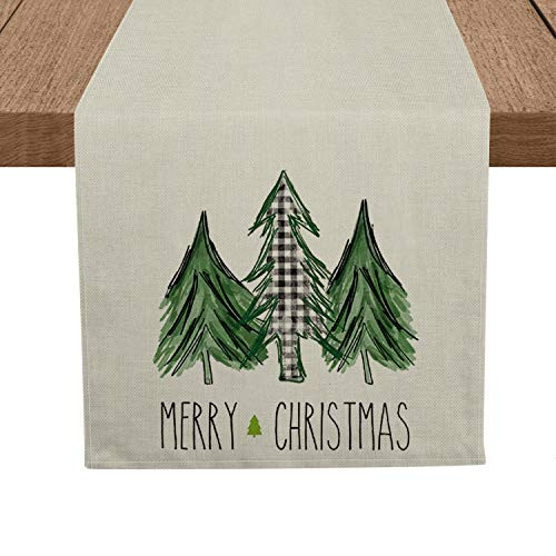 Artoid Mode Buffalo Plaid Merry Christmas Trees Table Runner Seasonal Winter Xmas Holiday Kitchen Dining Table Runners for Indoor Outdoor Home Party Decor 13 x 72 Inch Artoid Mode Buffalo Plaid Merry Christmas Trees Table Runner Seasonal Winter Xmas Holiday Kitchen Dining Table Runners for Indoor Outdoor Home Party Decor 13 x 72 Inch