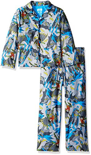 DC Comics Boys' Big Batman 2-Piece Pajama Coat Set, Gotham City Blues 8