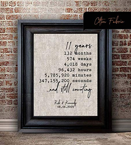 11th Anniversary Gift For Her   11 Years Together   11th Anniversary Gift For Wife   11th Anniversary Gift for Husband   Months Days Weeks Hours