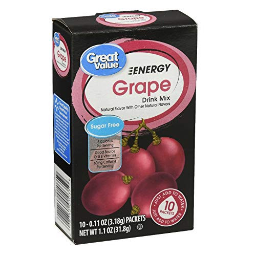 Great Value Grape Energy Drink Mix  10ct  Pack of 6  by Great Value