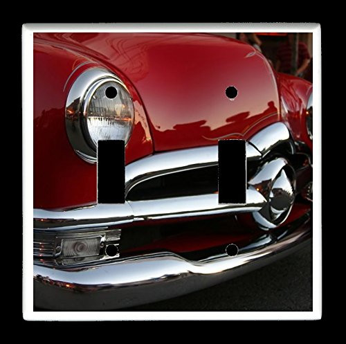 Double Toggle  2-toggle  Light Switch Plate Cover - Racing Race Cars - Classic Car
