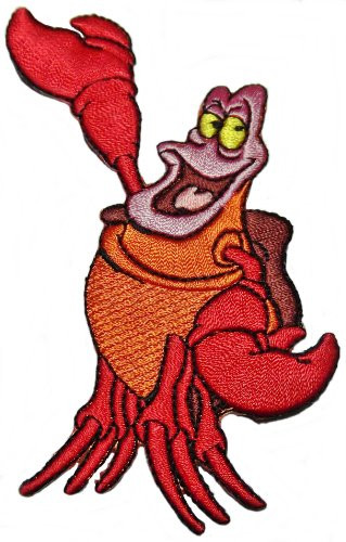 Disney s Little Mermaid Movie SEBASTIAN Character 4 inch  Tall Embroidered PATCH