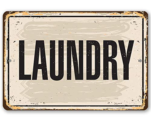 Metal Sign - Laundry Metal Sign - Durable Metal Sign - 12 inch  x 18 inch  Use Indoor Outdoor - Great Signage for Washateria  Laundromat and Home Under  25