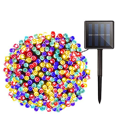 Solar Christmas String Lights Outdoor - 72ft 200 LED 8 Modes Outdoor Fairy String Lights  Waterproof Solar Powered Lights for Garden  Patio  Fence  Holiday  Party  Balcony Decorations  Multicolor