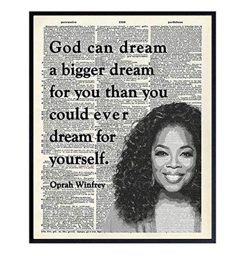 Oprah Winfrey Inspirational Quote Wall Decor  Motivational Wall Art - Religious Wall Decor Gift - Women  Girls  Teens - 8x10 Poster for Bedroom  Living Room - UNFRAMED Typography  Saying  Phrase Print