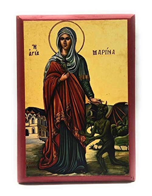 Wooden Orthodox Christian Icon Saint the Great Martyr Marina 4 inch x 6 inch Wooden Orthodox Christian Icon Saint the Great Martyr Marina 4 inch x 6 inch