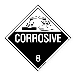 Labelmaster Z-PVR Corrosive Hazmat Placard, Worded, Permanent Vinyl (Pack of 25)