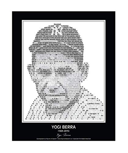Yogi Berra Quotes Poster. New York Yankee Yogi Berra Poster made of Yogi Berra quotes  Yogi Berra Wall Art. Home Decor. Print. 11 inch x 14 inch   unframed