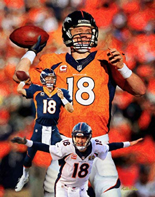 Peyton Manning Denver Broncos NFL Football QB Quarterback Art Print 11x14-24x30 Peyton Manning Denver Broncos NFL Football QB Quarterback Art Print 11x14-24x30