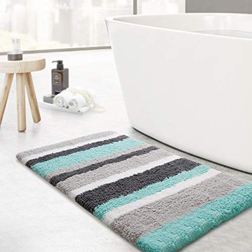 KMAT Luxury Bathroom Rugs Bath Mat 18 inch x26 inch Non-Slip Fluffy Soft Plush Microfiber Shower Rug Machine Washable Carpet Quick Dry Ultra Shaggy Bath Mats for Bathroom Tub and Shower Green-Grey KMAT Luxury Bathroom Rugs Bath Mat 18 inch x26 inch Non-Slip Fluffy Soft Plush Microfiber Shower Rug Machine Washable Carpet Quick Dry Ultra Shaggy Bath Mats for Bathroom Tub and Shower Green-Grey