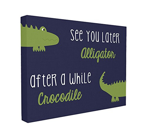 The Kids Room by Stupell See You Later Alligator, After a While Crocodile Canvas Art, 16" x 20"