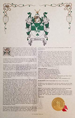 Pitt - Coat of Arms  Crest  and  History 11x17 Print - Surname Origin  England