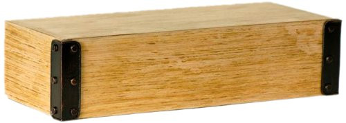 Burnes of Boston Vintage Industrial Wood Ledge with Metal Corners, 24-Inch