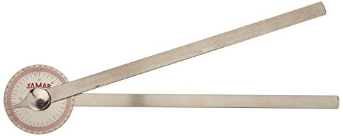 Jamar Stainless Steel Goniometer, 14" (36cm), Professional Grade Manual Hand and Finger Range of Motion Tool for Accurate Angle Measuring, Locking Protractor for Inch & Centimeter Linear Measurement