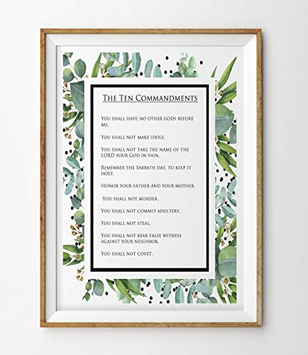 The Ten Commandments Print  10 Commandments Poster  For Kids  Commandments Wall Art  God Gifts  Baptism Gift  Christening Gift 