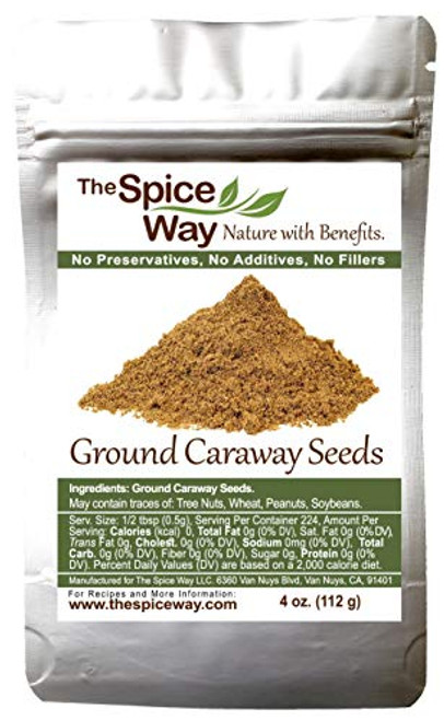 The Spice Way Caraway Seeds - Ground   4 oz   key ingredient in harissa  great for rye bread  pickles  sauces and spice blends.