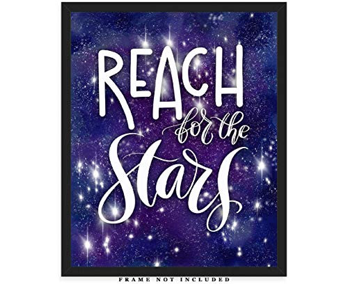 Reach For The Stars Nursery Decor  11x14 Unframed Baby Room Art Prints - Gift Idea for Any Baby Girl or Boy Nursery Wall Decor