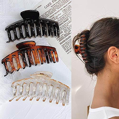 Hair Claw Clips  3 PCS 4.3 inch  Hair Claw Clip for Women Nonslip Claw Clips for Thick Hair  Big Hair Clips French Design Hair Styling Accessories for Women Girls
