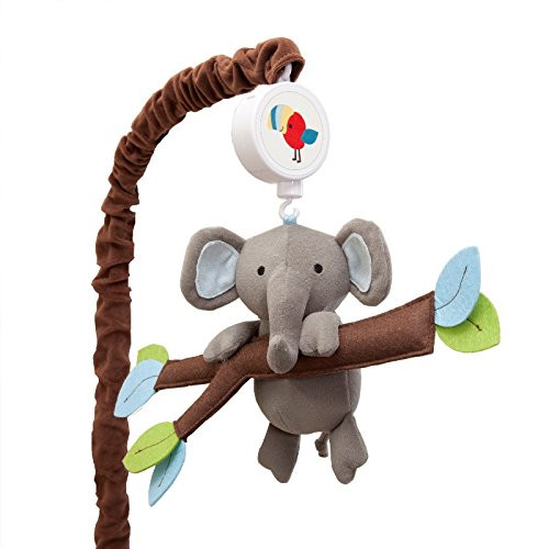 Lambs & Ivy Treetop Buddies Elephant Musical Mobile, Brown/Green Lambs & Ivy Treetop Buddies Elephant Musical Mobile, Brown/Green