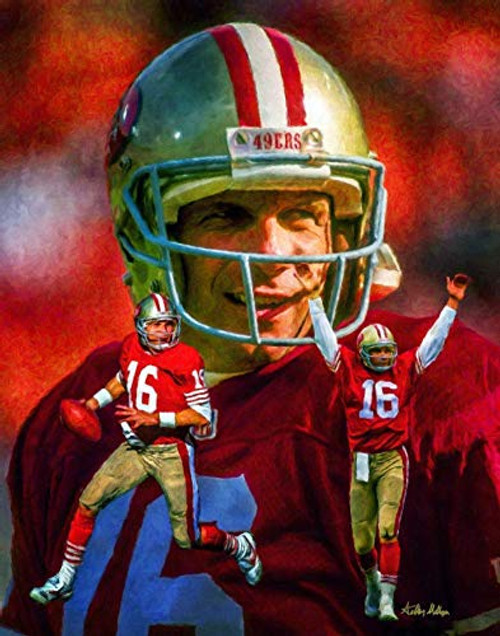Joe Montana San Francisco 49ers QB Quarterback NFL Football Art Print 11x14-24x30 Joe Montana San Francisco 49ers QB Quarterback NFL Football Art Print 11x14-24x30