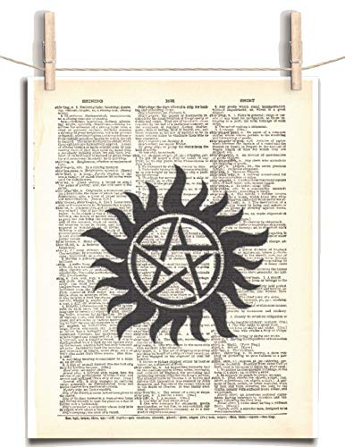 Supernatural Anti Possession Tattoo 8.5 x 11 Vintage Dictionary Page Unframed Art Print
