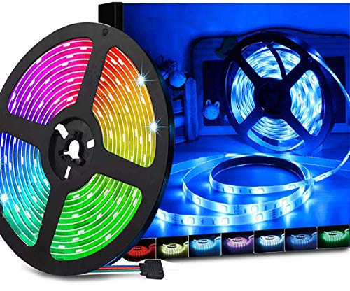 SUPERNIGHT RGB LED Strip Lights Waterproof  Bright SMD 5050 16.4ft Multi Color Changing Flexible Rope Light for TV Backlight  Party  Bedroom Decoration