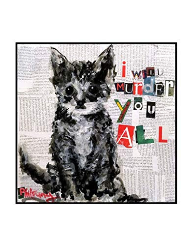 Murder Kitten Pop Art Collage Mixed Media Cat Art Funny Cute 11 x 14 inch print