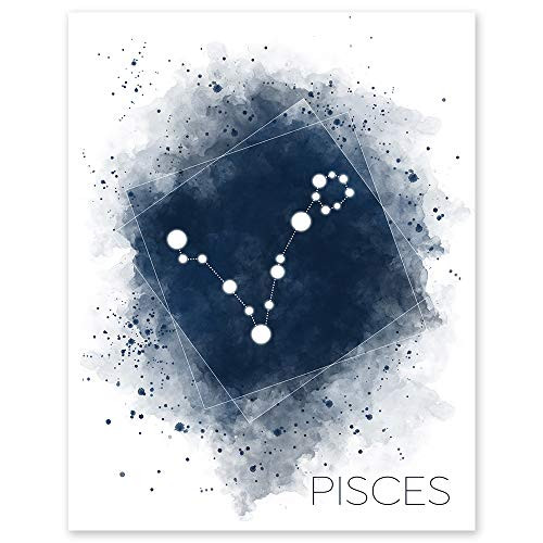 Pisces Star Constellation - Zodiac Wall Art Print -11 x 14 Unframed Watercolor Astrology Sign - Horoscope - Ideal Gift for February-March Birthdays Pisces Star Constellation - Zodiac Wall Art Print -11 x 14 Unframed Watercolor Astrology Sign - Horoscope - Ideal Gift for February-March Birthdays