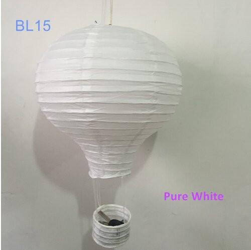 Joinwin 12 Inch Hanging Wedding Rainbow Hot Air Balloon Paper Lantern Party Decorations, Pack of 5 Pieces (Pure White)