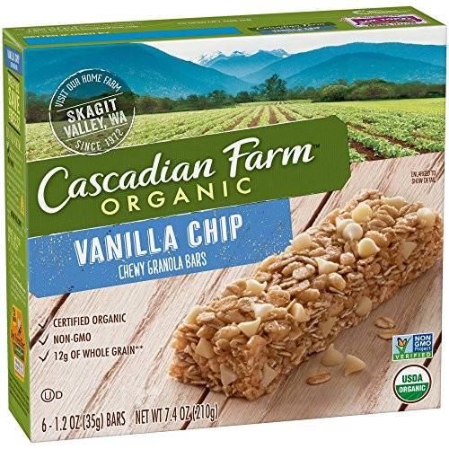 Cascadian Farm Organic Vanilla Chip Chewy Granola Bars 6 count  Pack of 5