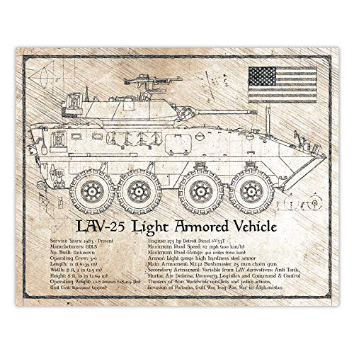 LAV-25 Light Armored Vehicle - Da Vinci Illustration - 8x10