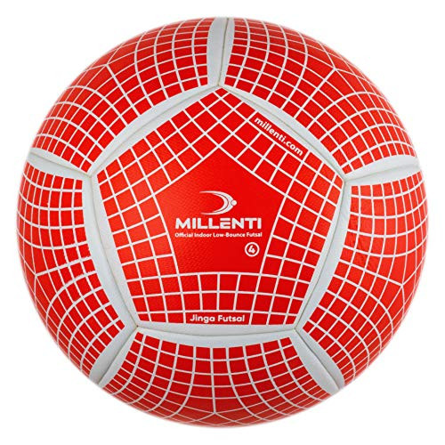 Millenti Futsal Indoor Soccer Balls - Low Bounce Indoor Futsal Soccer Ball  Red White