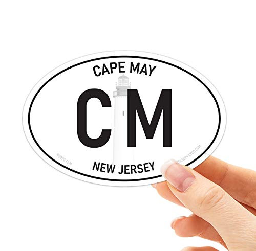 Cape May NJ Stickers Cape May NJ White Oval Bumper Stickers New Jersey Decal for Hydroflask Wildwood Jersey Shore Boardwalk Vinyl Decals Cape May NJ Stickers Cape May NJ White Oval Bumper Stickers New Jersey Decal for Hydroflask Wildwood Jersey Shore Boardwalk Vinyl Decals