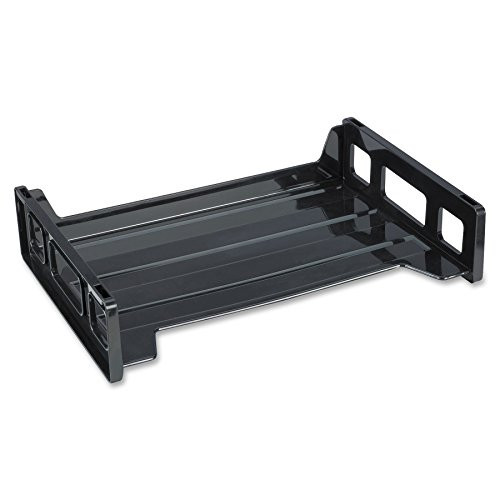 Business Source Side Loading Stackable Letter Tray - Black  42585