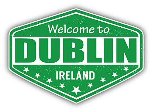Dublin City Ireland Grunge Travel Stamp Car Bumper Sticker Decal 5 inch x 4 inch