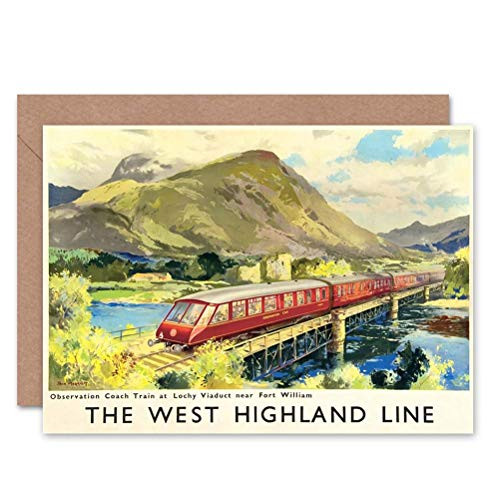 Wee Blue Coo Travel Rail Scotland WEST Highland LINE British Railways Greetings Card