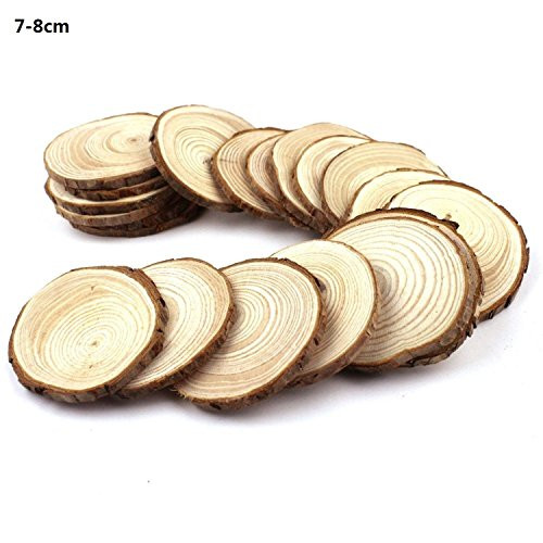 Fuhaieec 30pcs 2.8-3.2" Unfinished Natural Wood Circles with Tree Bark Log Discs for DIY Craft Christmas Rustic Wedding Ornaments Fuhaieec 30pcs 2.8-3.2" Unfinished Natural Wood Circles with Tree Bark Log Discs for DIY Craft Christmas Rustic Wedding Ornaments