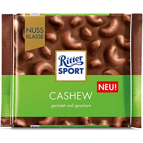 Ritter Sport Cashew Chocolate Bar Candy Original German Chocolate 100g 3.52oz