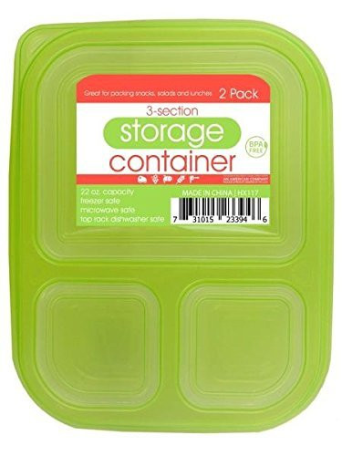 Kole Imports 3-Section Food Storage Container Set, , Not Applicable