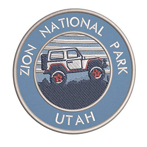 Roadtrip! Zion National Park Embroidered DIY Iron on or Sew-on Decorative Patch Badge Emblem Appliques Vacation Souvenir Travel Explore More Wander Adventure Series