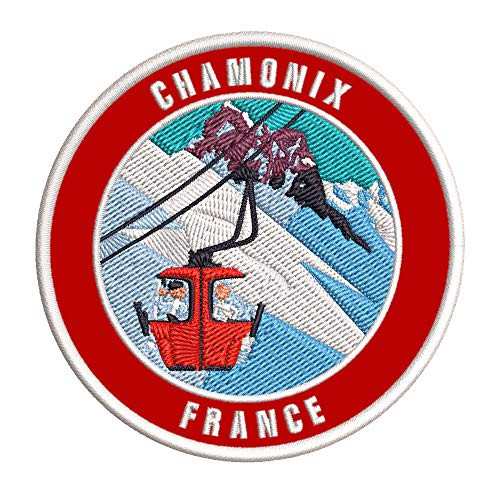 Chamonix  France Ski Restort Mountain Embroidered Premium Patch DIY Iron-on or Sew-on Decorative Badge Emblem Vacation Souvenir Travel Gear Clothes Appliques