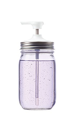 Jarware 82651 Soap Pump for Regular Mouth Mason Jars, 6", White